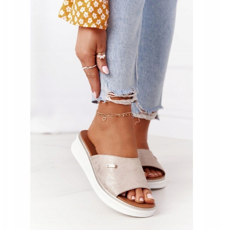 Sandali Con Zeppa Sergio Leone SK042 Oro d'oro 1