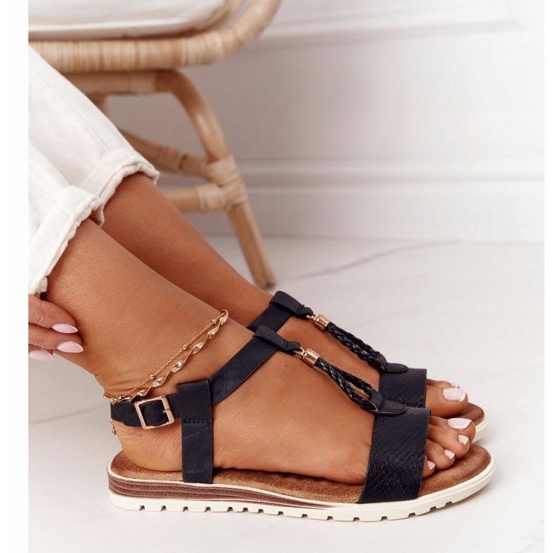 PE1 Sandali piatti da donna Willow Black nero 1