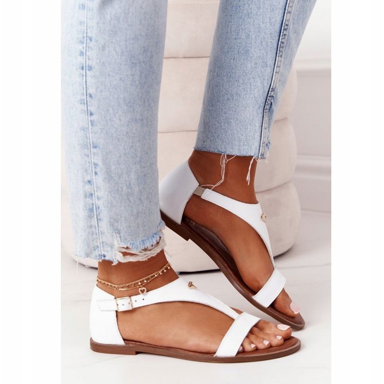 Sandali in pelle da donna Nicole 2648 Bianco bianca 1