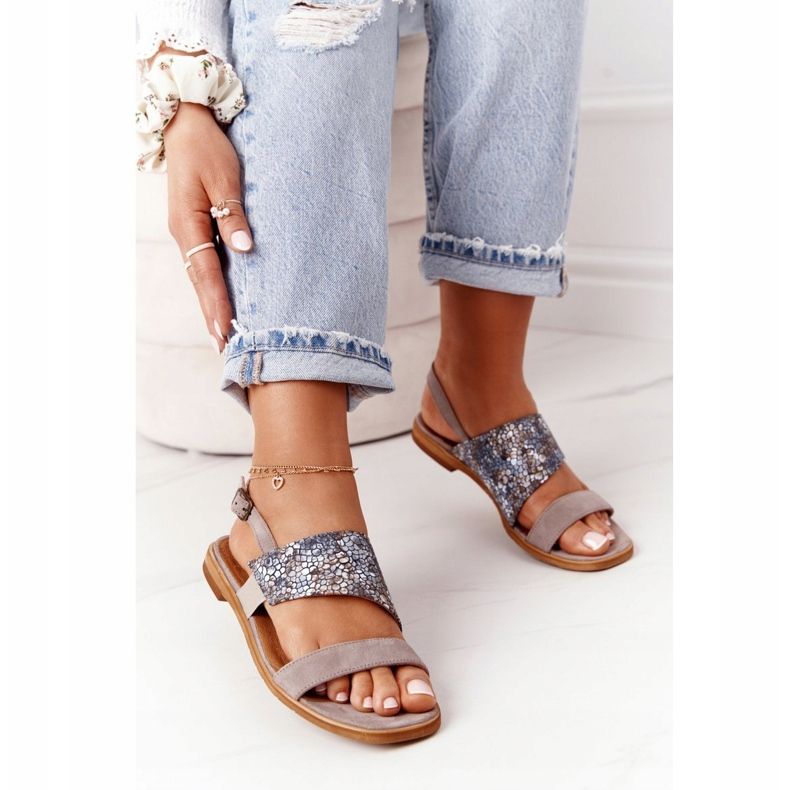 Sandali in pelle Maciejka 05167-10 Beige scuro multicolore 2