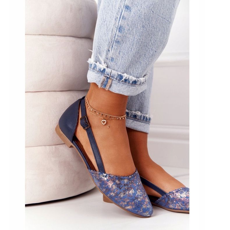 Maciejka 4972A-17 Ballerine in pelle blu navy 2