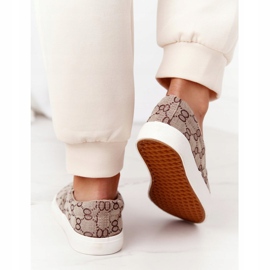 Sneakers da donna con logo Slip-On Khaki Challenge marrone 2