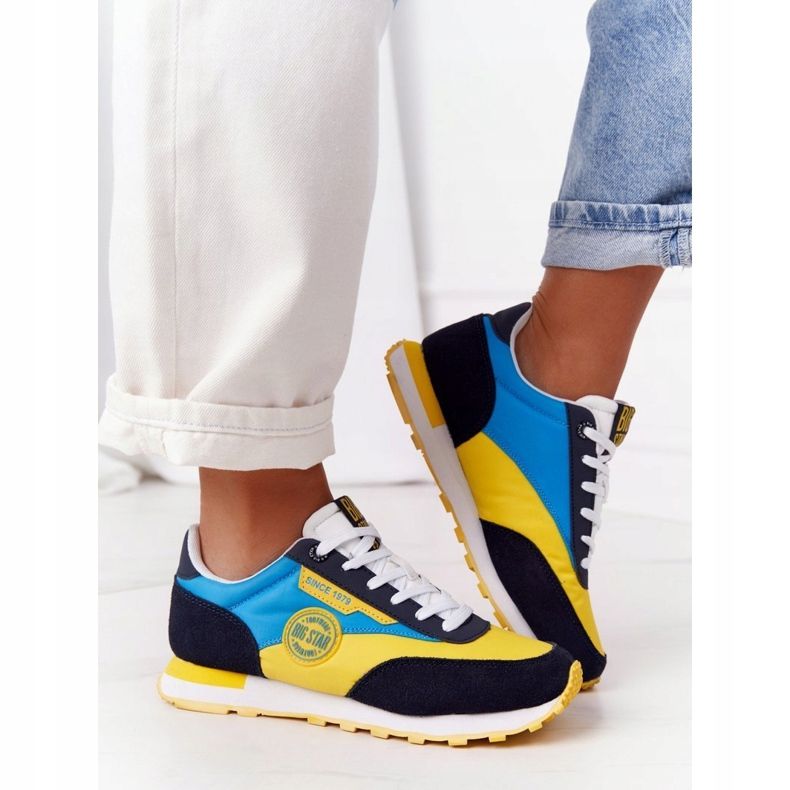 Scarpe sportive da donna Memory Foam Big Star HH274525 Giallo-Blu 2