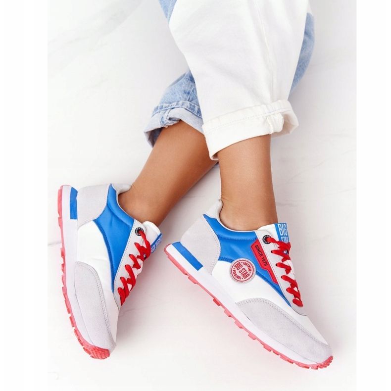 Scarpe Sportive Donna Memory Foam Big Star HH274526 Bianco-Blu rosso 1