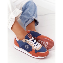 Scarpe Sportive Donna Memory Foam Big Star HH274567 Blu-Arancio arancia 2