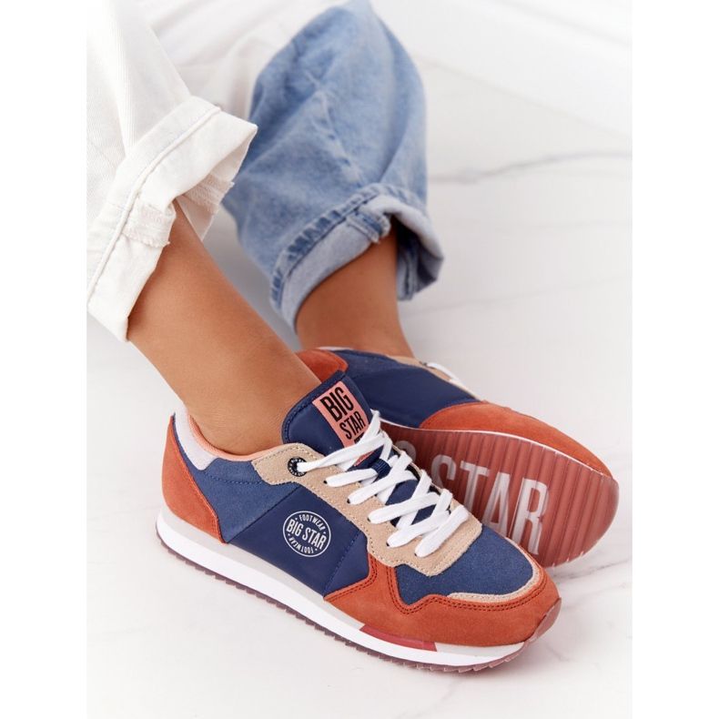 Scarpe Sportive Donna Memory Foam Big Star HH274567 Blu-Arancio arancia 2