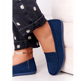 Mocassini da donna in pelle scamosciata Big Star HH274663 Navy Blue blu navy 2