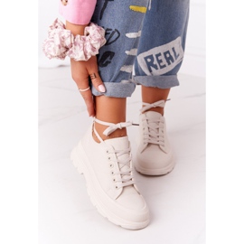 Sneakers da donna Beige Travel Time su suole larghe 2