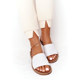 Ciabatte In Pelle Con Trapunta Nicole 2650 Bianco bianca 2