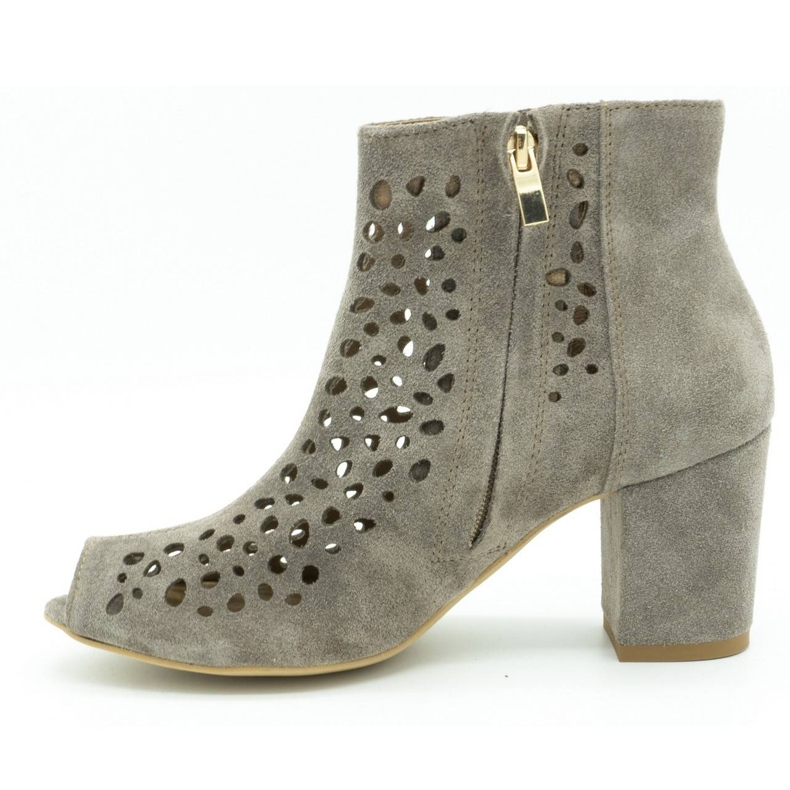 Exousite Stivali in pelle traforata da donna 1184 grigio 1