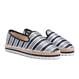 Espadrillas a righe nere di Ottawa nero grigio 1