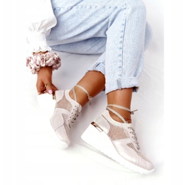 Sneakers Con Zeppa In Pelle Con Rete S.Barski Golden beige d'oro 5
