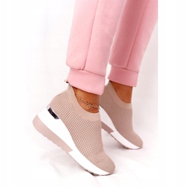 Sneakers Traforate Slip-On On Zeppa Beige HO248 Harmony 2