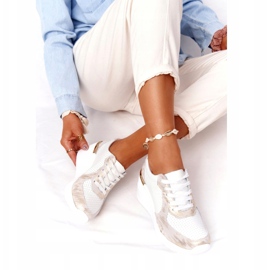 Sneakers In Pelle Con Zeppa S.Barski 82105 Bianco-Oro beige d'oro 5
