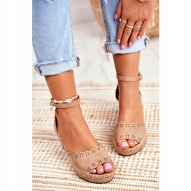EVE Sandali da donna su espadrillas con zeppa Beige 9SD98- 0953 Sagittario 3