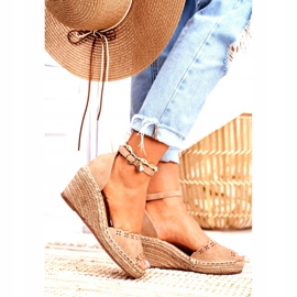 EVE Sandali da donna su espadrillas con zeppa Beige 9SD98- 0953 Sagittario 2