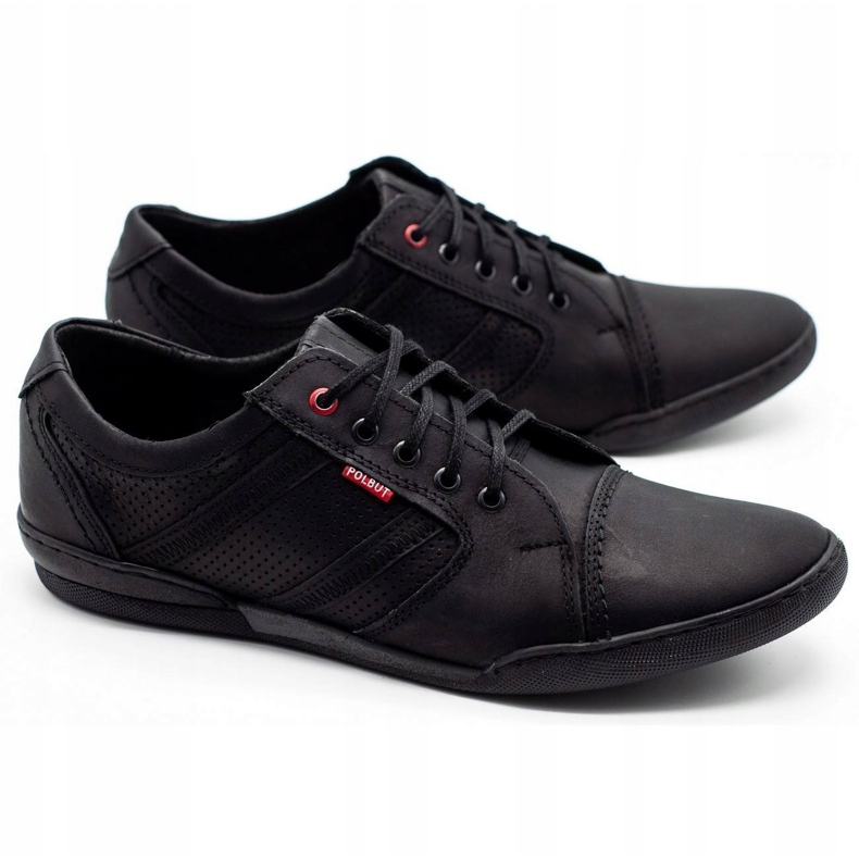 Polbut Scarpe casual da uomo R3 Perforation Black nero 3