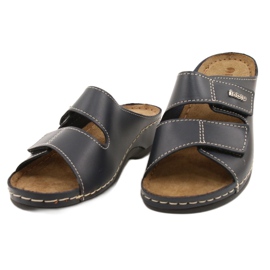 Pantofole in pelle inblu da donna 158d106 blu navy 1