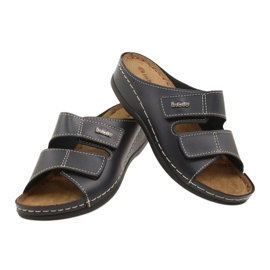 Pantofole in pelle inblu da donna 158d106 blu navy 3
