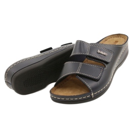Pantofole in pelle inblu da donna 158d106 blu navy 2
