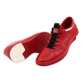 Polbut Scarpe casual da uomo in pelle K23 rosse rosso 3