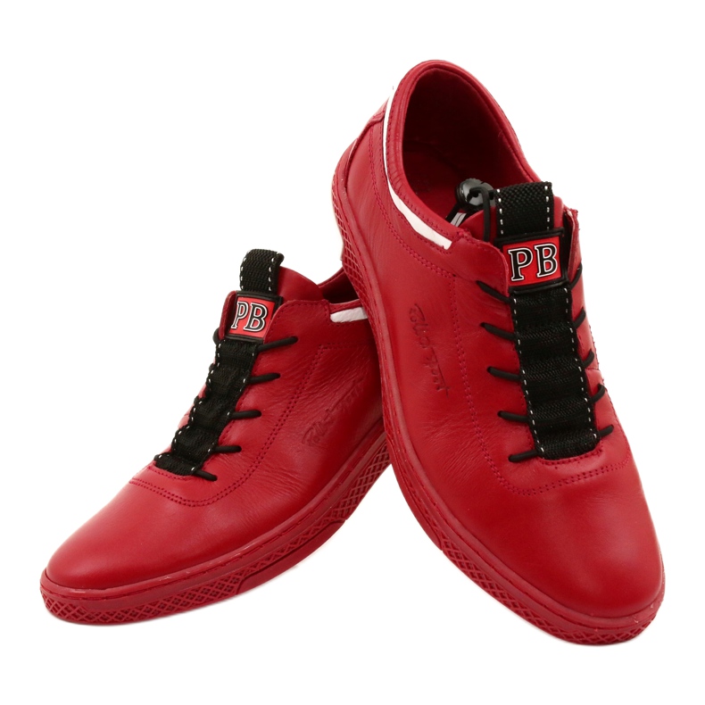 Polbut Scarpe casual da uomo in pelle K23 rosse rosso 4