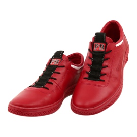 Polbut Scarpe casual da uomo in pelle K23 rosse rosso 2