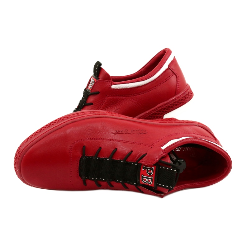 Polbut Scarpe casual da uomo in pelle K23 rosse rosso 5