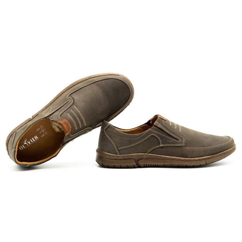 Olivier Scarpe slip-on da uomo 7053 marrone 1