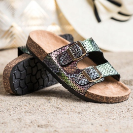 SHELOVET Pantofole Con Effetto Holo nero 1