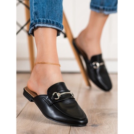 SHELOVET Pantofole Eleganti Con Ornamento nero 2