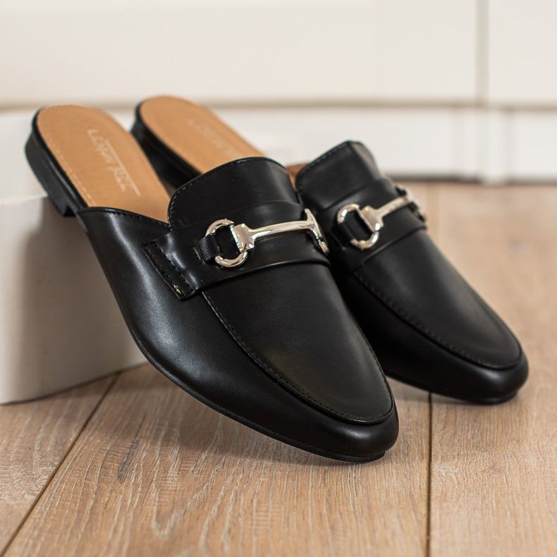 SHELOVET Pantofole Eleganti Con Ornamento nero 1