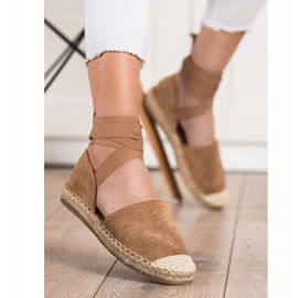 SHELOVET Espadrillas da annodare alla moda marrone 1