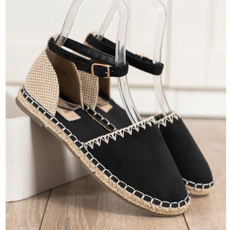 Goodin Espadrillas Nere Con Camoscio beige nero 1