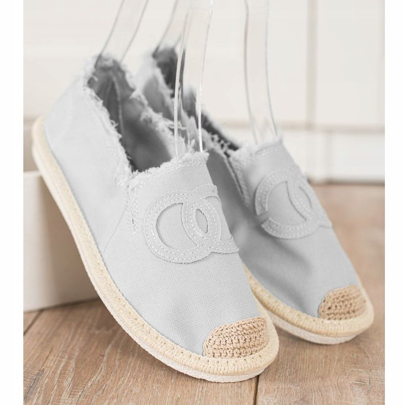 SHELOVET Espadrillas in tessuto grigio 1