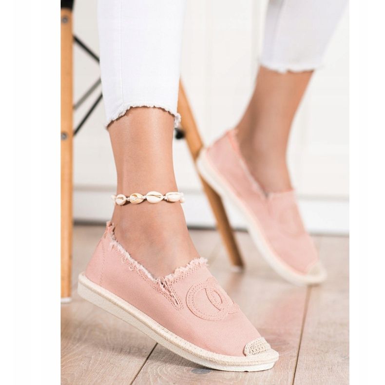 SHELOVET Espadrillas in tessuto rosa 2