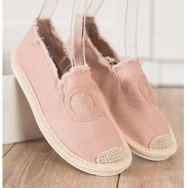 SHELOVET Espadrillas in tessuto rosa 1