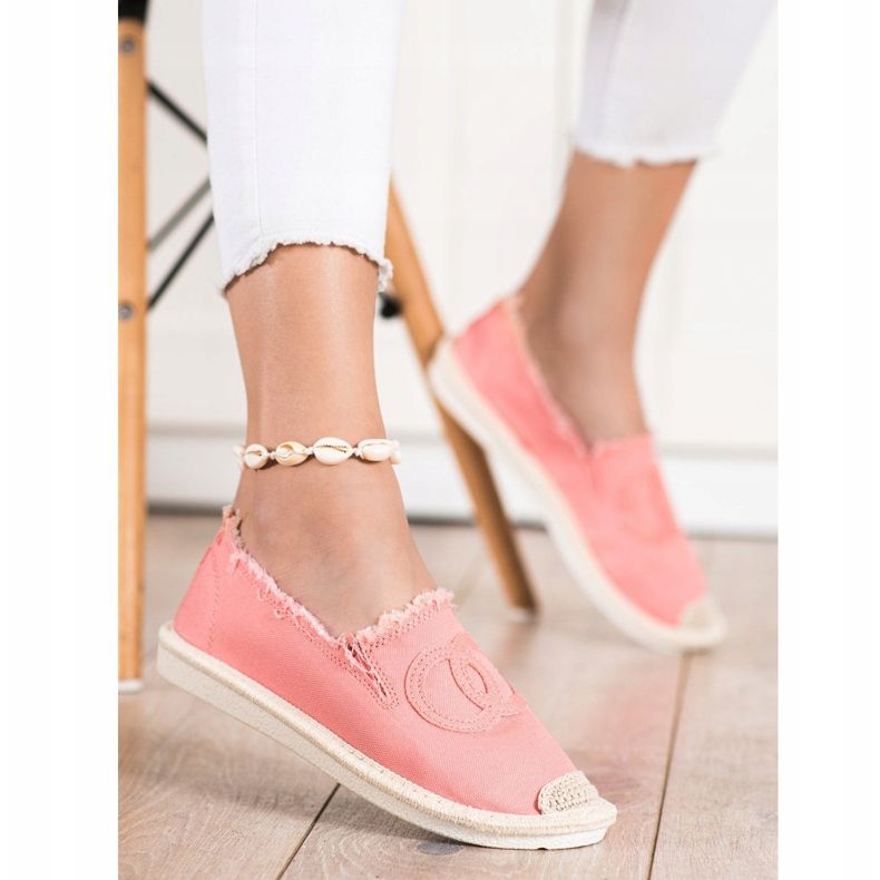 SHELOVET Espadrillas in tessuto rosa 2