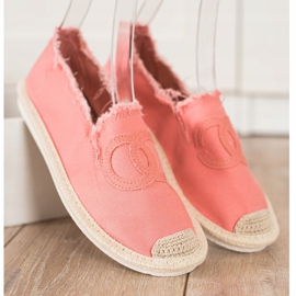 SHELOVET Espadrillas in tessuto rosa 1