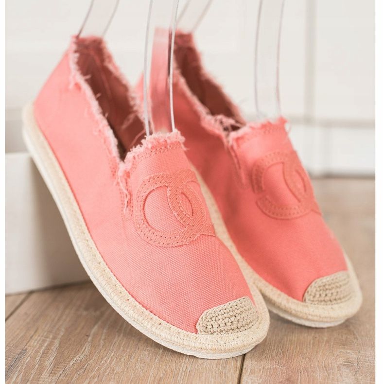 SHELOVET Espadrillas in tessuto rosa 1