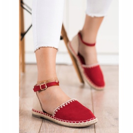 Goodin Espadrillas rosse con pelle scamosciata beige rosso 1