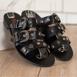 Seastar Pantofole Alla Moda Con Fibbie nero 1