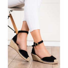 SHELOVET Espadrillas con zeppa nero 1