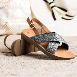 SHELOVET Comodi sandali intrecciati nero 1