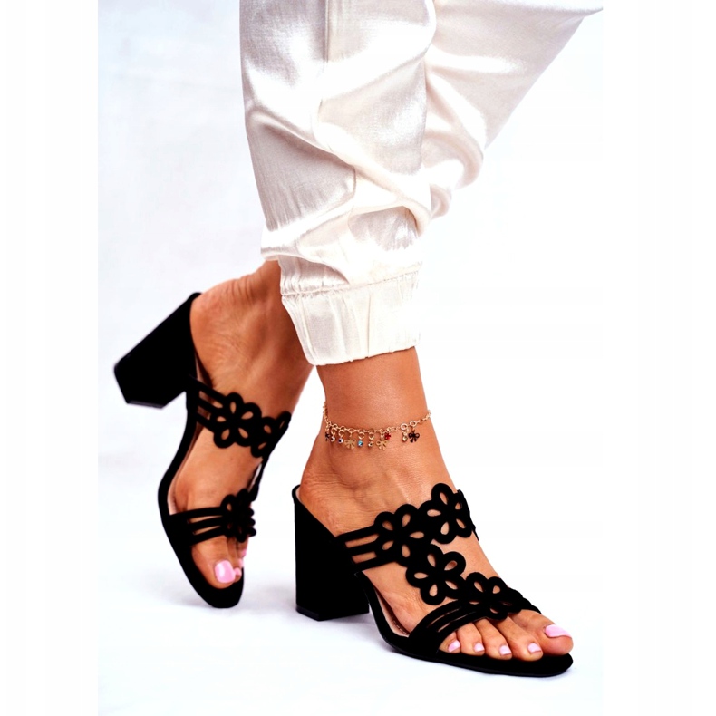 Pantofole Da Donna Con Tacco Alto Sergio Leone Nere SK031 nero 2