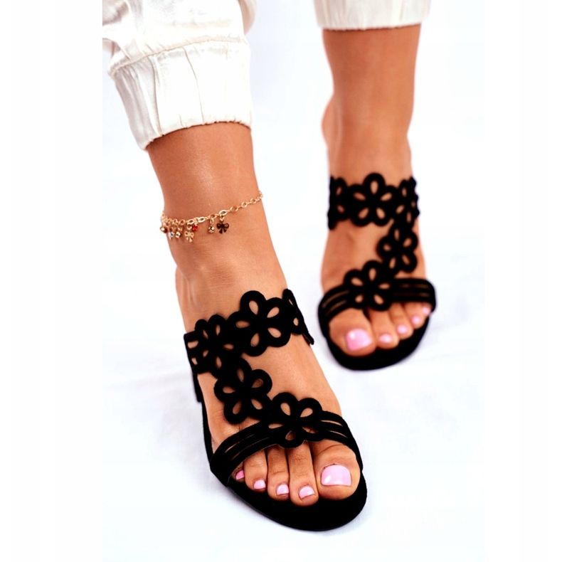 Pantofole Da Donna Con Tacco Alto Sergio Leone Nere SK031 nero 3