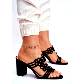 Pantofole Da Donna Con Tacco Alto Sergio Leone Nere SK031 nero 4