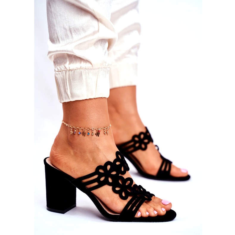 Pantofole Da Donna Con Tacco Alto Sergio Leone Nere SK031 nero 4