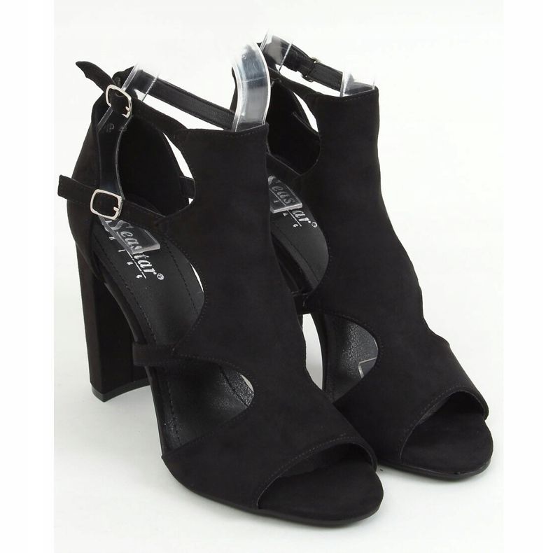 Sandali neri con tacco alto NS111P Nero 1