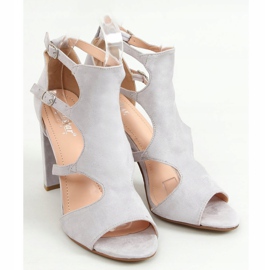 Sandali grigi con tacco alto NS111P Grigio 1